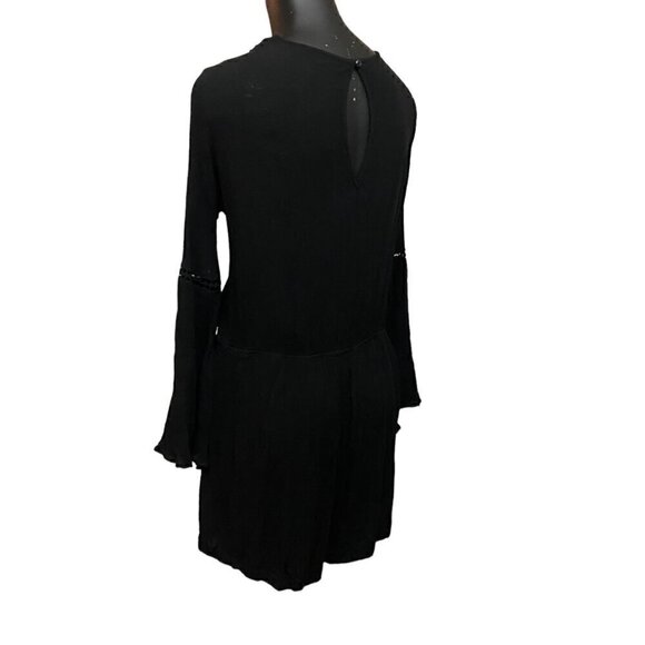 Ambiance Boho Crinkle Gauze Romper in Black - Picture 5 of 8